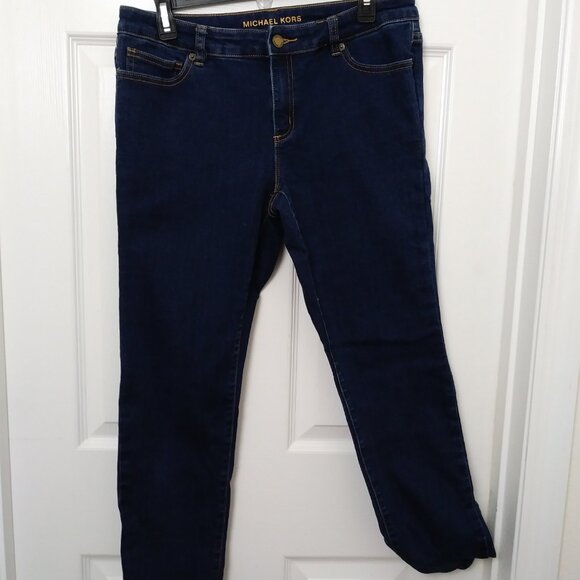 Michael Kors Izzy Skinny Jeans Dark Wash Mid-Rise Skinny Jeans Size 8 - Picture 6 of 15